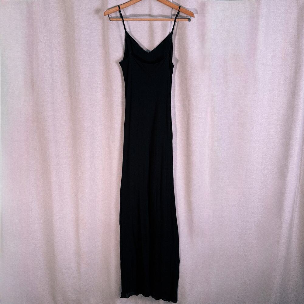 Reformation Black Cowl Neck Slip Maxi Dress, Size M